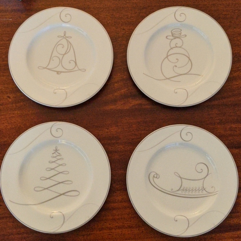 Noritake Platinum Wave Holiday Appetizer Plates